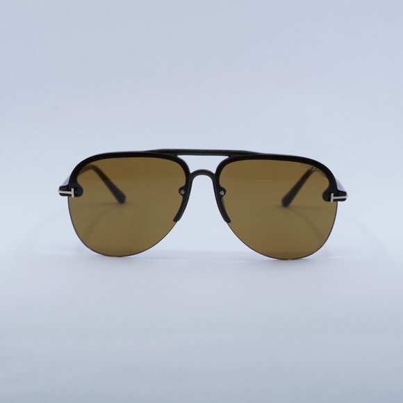 NEW TOM FORD TERRY 02 FT1004 51E MASTIC BROWN SUNGLASSES